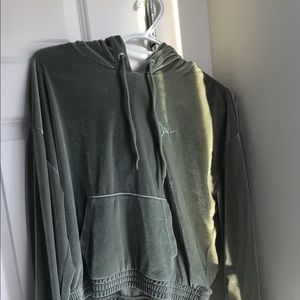 Pink medium velvet light green sweater